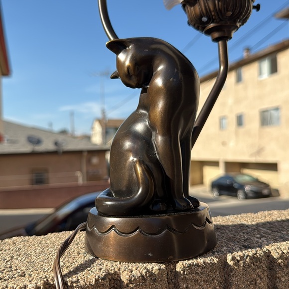 Vintage JB Hirsch bronze cat lamp - Picture 8 of 10